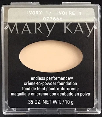 Nueva base Mary Kay Endless Performance crema a polvo marfil 1 tamaño completo Foto 1 de 2