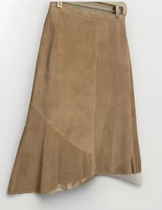 Wildlederimitat Rock Midi gefüttert beige braun Western Boho adrette Chicos X small 0 - Bild 1 von 23