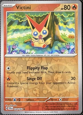 Victini 030/162 SV05: Temporal Forces Reverse Holo - Pokémon Card - Image 1 of 2