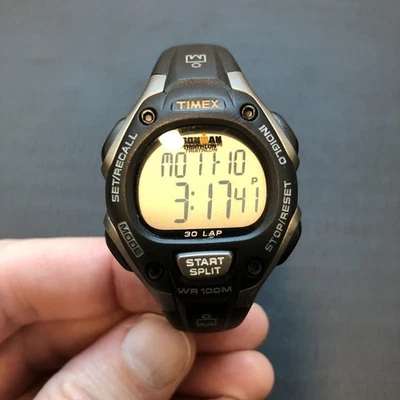 Timex Ironman Triathlon 30-Lap Digital Watch New Battery WR100M INDIGLO WORKING - Image 1 of 4
