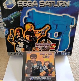 Virtua Cop 1 & 2 with Virtua Gun for Sega Saturn PAL UK Version