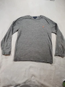 Polo Ralph Lauren Boys Size Large(14-16) Henley Shirt Gray With Orange Pony - Picture 1 of 6
