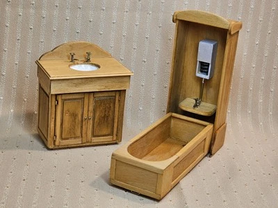 RARE VINTAGE JIM GANS MURPHY BATH TUB & VANITY SINK FOR MINIATURE DOLLHOUSE - Image 1 of 4