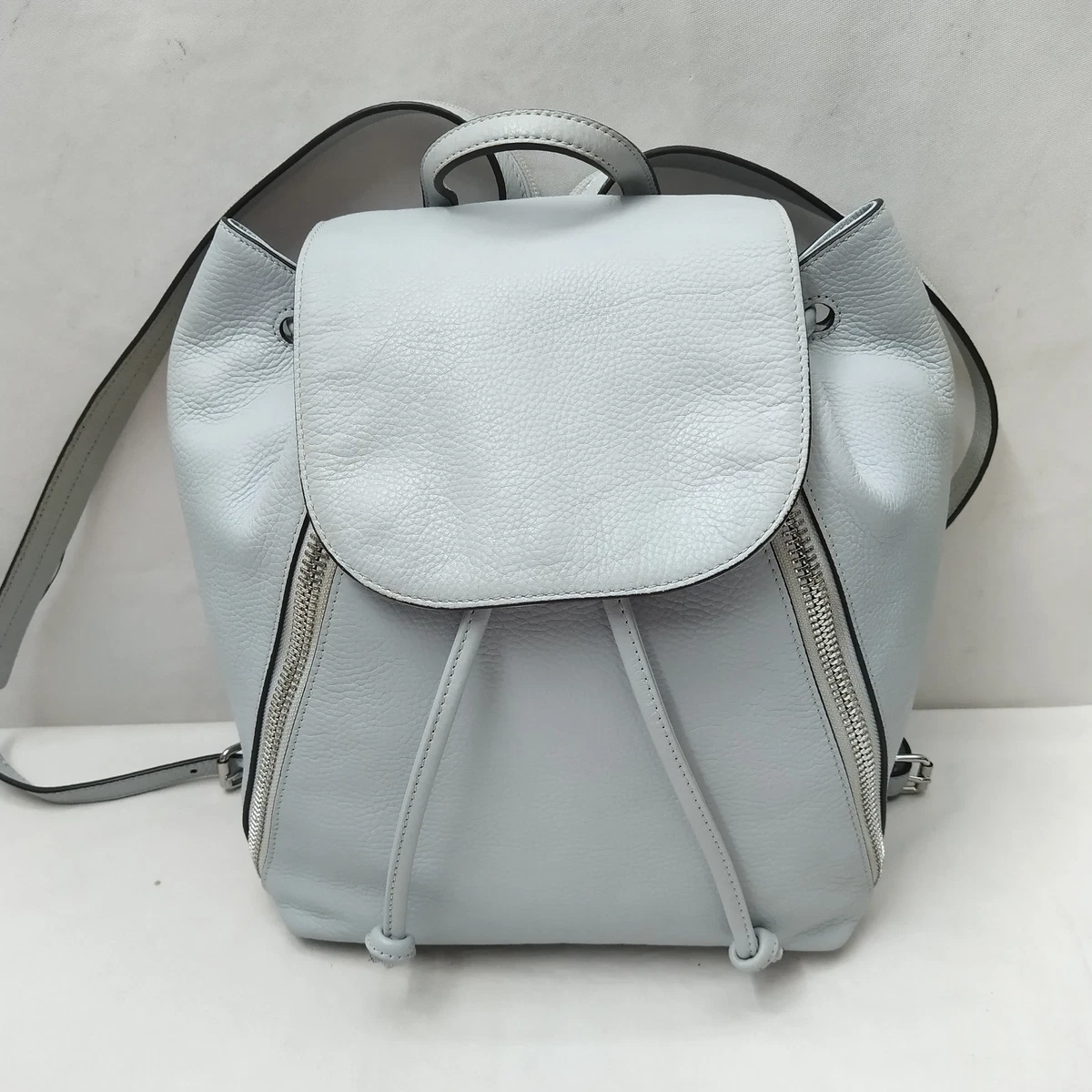 Rebecca Minkoff Sky Blue Pebbled Leather Zipper Drawstring  display picture 1