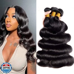 Paquetes de ondas corporales cabello humano 14 16 18 pulgadas 100 % sin procesar 12A brasileño Vir - Imagen 1 de 5