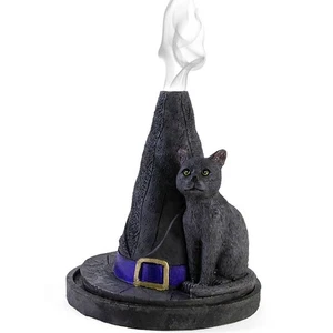 Incense Cone Burner/Holder Witches Cat & Hat Design Lisa Parker Witch Pagan - Picture 1 of 3