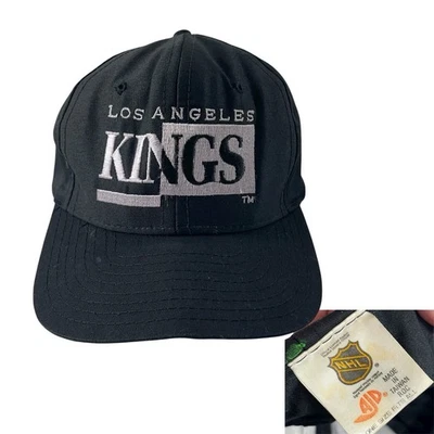 90s LA Los Angeles Kings NHL SnapBack Sombrero LA Hockey Logo Diseño Premio Firma Foto 1 de 4