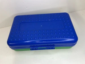 Vintage 90er Spacemaker Bleistift Box Büro Produkte blau & grün 8"x5"x3" USA Vintage - Bild 1 von 6