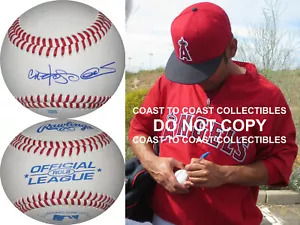Carlos Peña Tampa Bay Rays Oakland A's Rangers firmado autografiado prueba de béisbol - Imagen 1 de 2