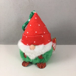 TY Beanie Boos - TOPSY the Christmas Holiday Gnome (Key Clip - 4 inch) NEW 2023 - Picture 1 of 5