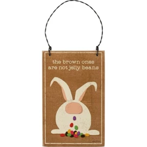 Die Braunen sind keine Jelly Beans Osterhase Holz Ornament PBK - Bild 1 von 4