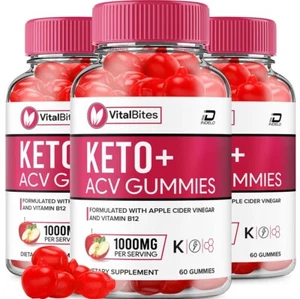 (3 Pack) Vital Bites Keto ACV Gummies Supplement - VitalBites Weight Management  - Picture 1 of 7