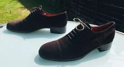 Scarpe Oxford Fratelli Rossetti con tacco - 100% camoscio, marrone scuro (38,5) UK 5,5 in perfette condizioni - Immagine 1 di 4