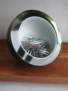 MCM Arte Murano ICET Cased Glass Black & White Geode Bowl Holder Paperweight - Picture 1 of 15