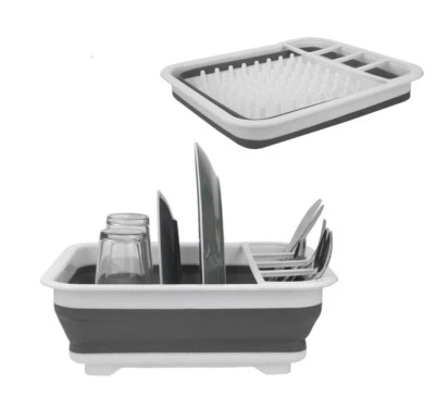Collapsible Dish Rack Drainer Drying Portable Cutlery Dryer Space Saving Kitchen - image 1 of 4