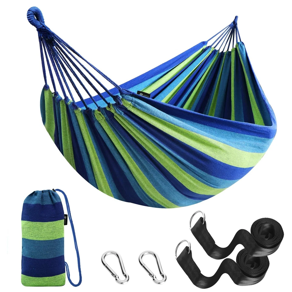 Anyoo Single Cotton Outdoor Hammock Multiples Load Capacity up to 450 Lbs With