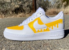 yellow white air force ones