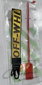 Off White Industrial Keychain Yellow with Metal Clasp New With Ziptie - Picture 1 of 6