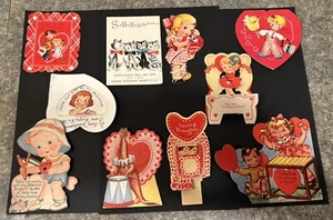 Lot of 10 Vintage Valentine's Day Cards & Due Cuts 1930s Made in USA - Picture 1 of 12