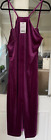 Bnwt Next Purple Strappy Velour Feel Evening Dress   Size 18
