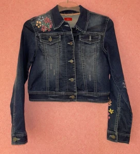 süße Jeansjacke, Jacke, von S. Oliver Gr. 152 (M) Blumen - Bild 1 von 6