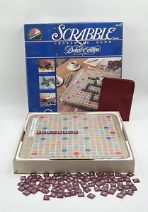 Scrabble Deluxe Edition Board Game Vtg 1987 100% Complete Hardwood Tiles-Spins! - Picture 1 of 16