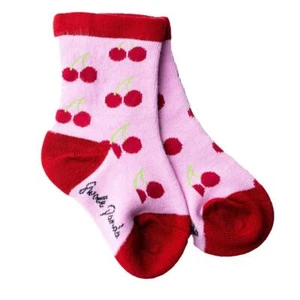 Calcetines de bambú cereza niños suaves transpirables 1 par niñas tripulación novedad tallas variadas - Imagen 1 de 1