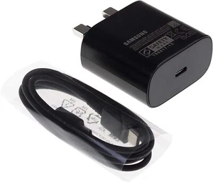 Original Samsung 25W superschneller Ladestecker & USB-C Kabel für Galaxy S24, S23 FE - Bild 1 von 3
