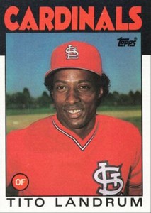 1986 Topps Baseball Tito Landrum St. Louis Cardinals #498
