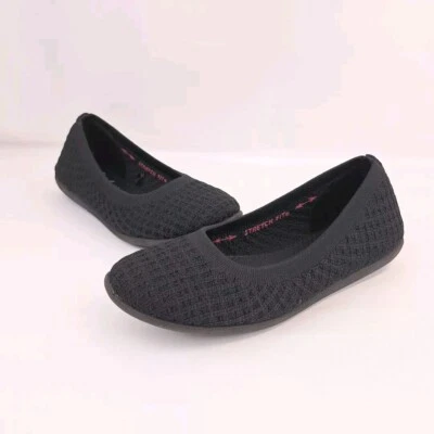 Skechers Womens Stretch Fit Cleo Sport On A Roll Ballet Flat Black Size 6.5 - Imagem 1 de 4