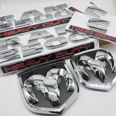 6PCS SET RAM Emblem For 2013-2018 RAM 2500 HEAVY DUTY Cummins Turbo Diesel Badge Foto 1 de 4