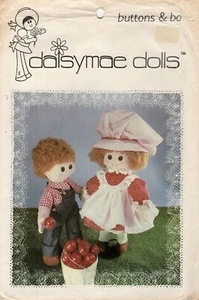 Muñecas de tela suave BUTTONS & BO 16" de muñecas Daisymae patrón de costura sin cortar 1981 - Imagen 1 de 4