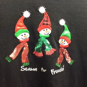 EXCLUSIVE OF DECORATION WOMENS 100% COTTON BLACK CHRISTMAS SHIRT SZ XXL - Picture 1 of 8