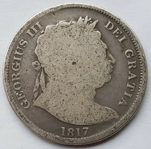 1817 King George III Half Crown .925 Silver Coin Lot 1 - Picture 1 of 4