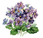 Autocollants céramiques pourpre fleur violette surglaçage toboggan aquatique