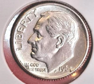 1964-D Roosevelt Dime – 90% Silver – Final Year Issue – BU – FREE Ship (8-6) - Picture 1 of 2