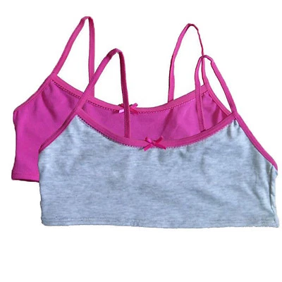 Sujetador Bralette Hanes Niñas Pullover Juvenil Algodón Entrenamiento Cómodo Deporte, Paquete de 2 Foto 1 de 3