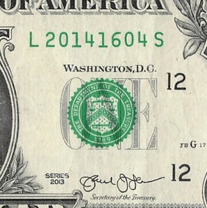 APRIL 16 2014 Birthday Date Note Fancy Serial Number One Dollar Bill 04 16 2014 - Picture 1 of 11