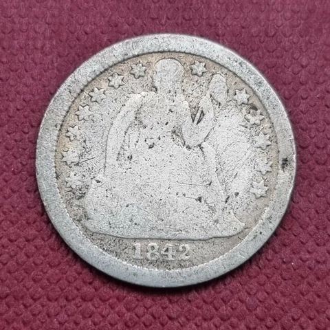 1842 O Seated Liberty Dime 10c Circulated #43396 Cover