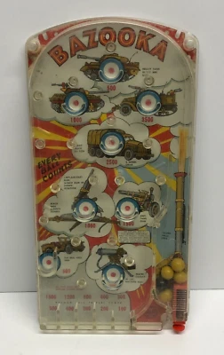 vintage 1950s MARX BAZOOKA PINBALL GAME Military Style Game - Image 1 of 4