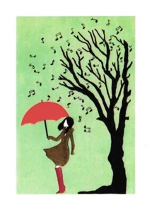 Grußkarte "Musik" 7" x 5" (Elfenkarten) - Bild 1 von 2