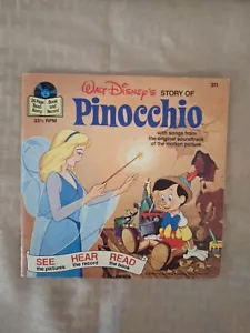 Vintage 1977 Walt Disney's Pinocchio 24 Page Read Along Book 33 1/3 Record #311 - Bild 1 von 3