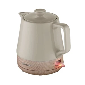 Bollitore Elettrico in Ceramica da 1,0 litri Colore Caffè Struttura Legno 1200W - Foto 1 di 5
