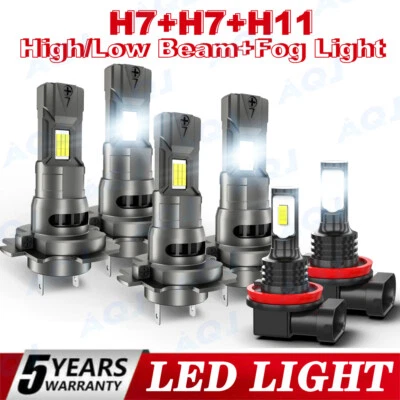 For Mercedes Benz GL450 2007 - 2012 E320 2008 2009 LED Headlight+Fog Light Bulbs Foto 1 de 4