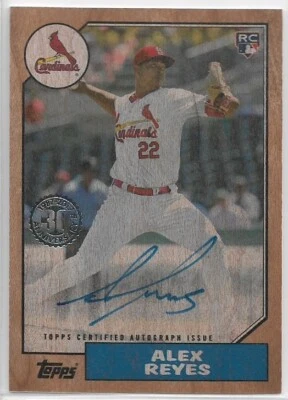 Topps Alex Reyes 2017 #1987A-AR RC 1987 Topps madera de arce automático #'d/25 Cardinals Foto 1 de 2