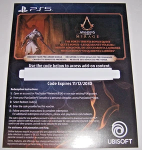 Assassin's Creed Mirage Forty Thieves Pre Order Bonus DLC PlayStation 5 PS5 - Bild 1 von 1
