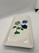 Kate Spade New York Willow Court Rectangle Ceramic Floral Rose Tray Serving Dish