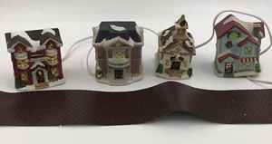 Christmas Village Light Up Post Office, Flower Shop, Church and Faux Brick Road - Picture 1 of 12