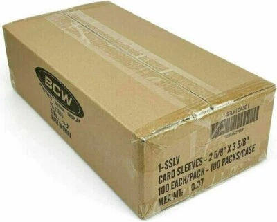 1 Sealed Case BCW Standard Trading Card Soft Sleeves 10,000 Sleeves Free Ship!
