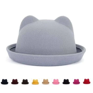 Cappello formale Trilby Bowler - cappelli fedora in feltro di lana donna moda derby copricapo - Foto 1 di 28